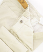 ERMENEGILDO ZEGNA - Beige 5-Pocket Twill Weave Logo Pants - 36W