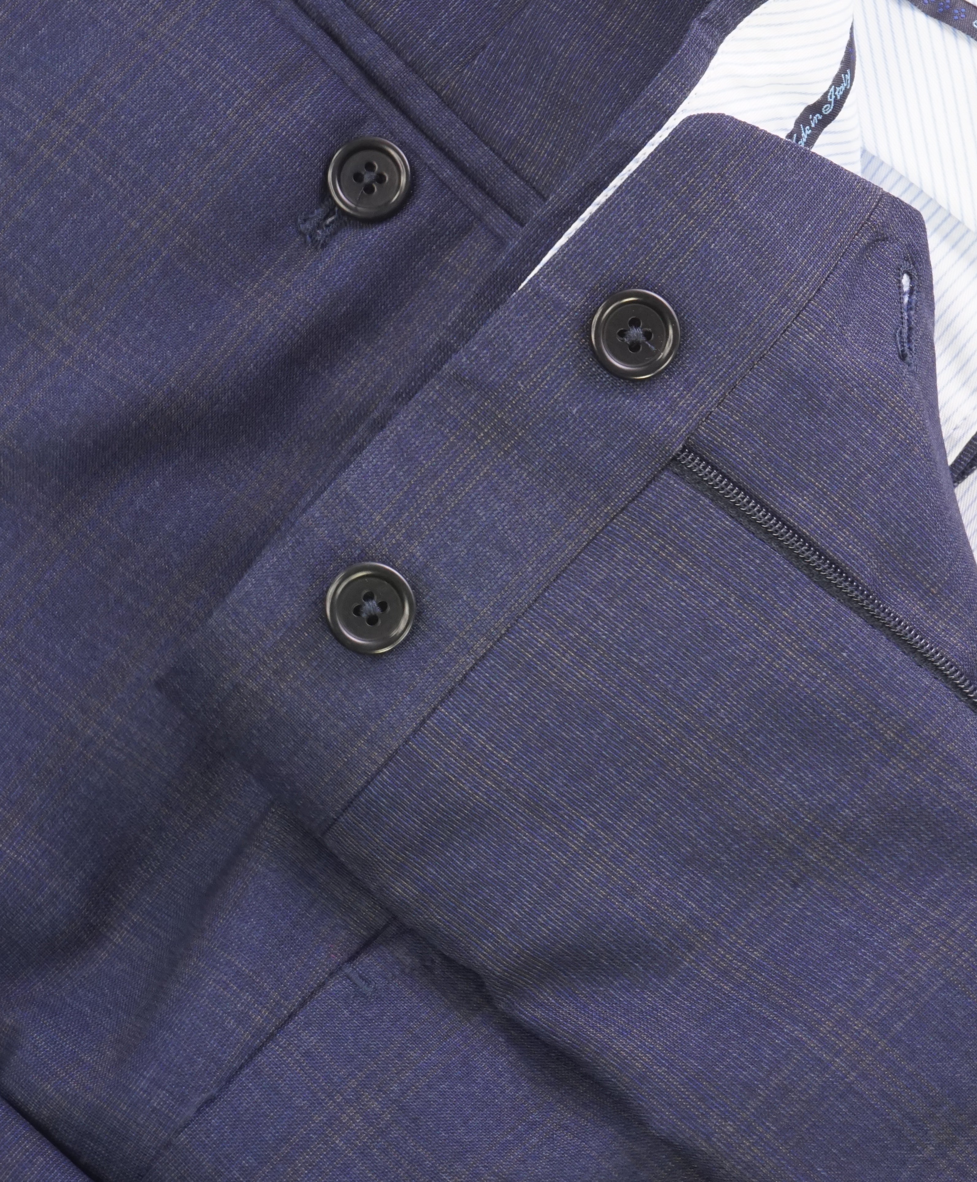 SAKS FIFTH AVE - Camel Plaid Check MADE IN ITALY Flat Front Dress Pants - 32W