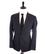 $1,495 ARMANI COLLEZIONI - “G Line” Blue Micro Check Blazer - 40R