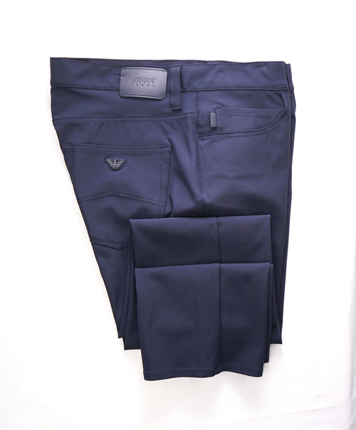 ARMANI JEANS - LOGO Blue Athleisure Stretch 5-Pocket Pants - 36W