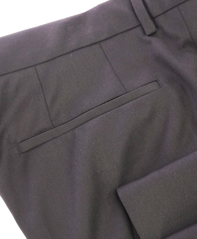 HUGO BOSS - Solid Black "Aeron2/Hamen2" Flat Front Dress Pants - 37W
