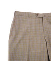 ISAIA - Brown & Blue Multi-Plaid Check Dress Pants Flat Front - 33W
