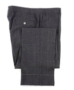 CORNELIANI - Mint Green Windowpane MOP Button Dress Pants - 37W