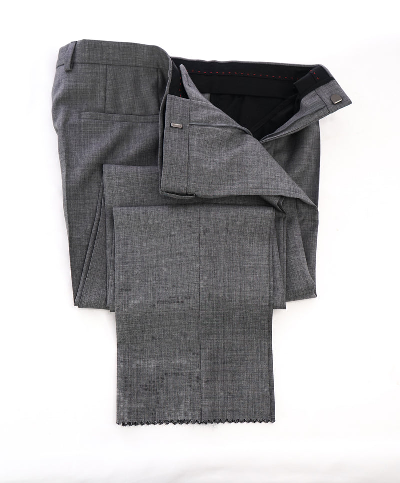HUGO BOSS - Gray Melange "Astian/Hets" Slim Flat Front Dress Pants - 28W