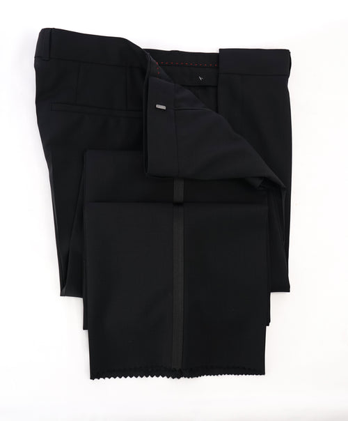 HUGO BOSS - Solid Black "Astian/Hets" Flat Front Tux Dress Pants - 35W