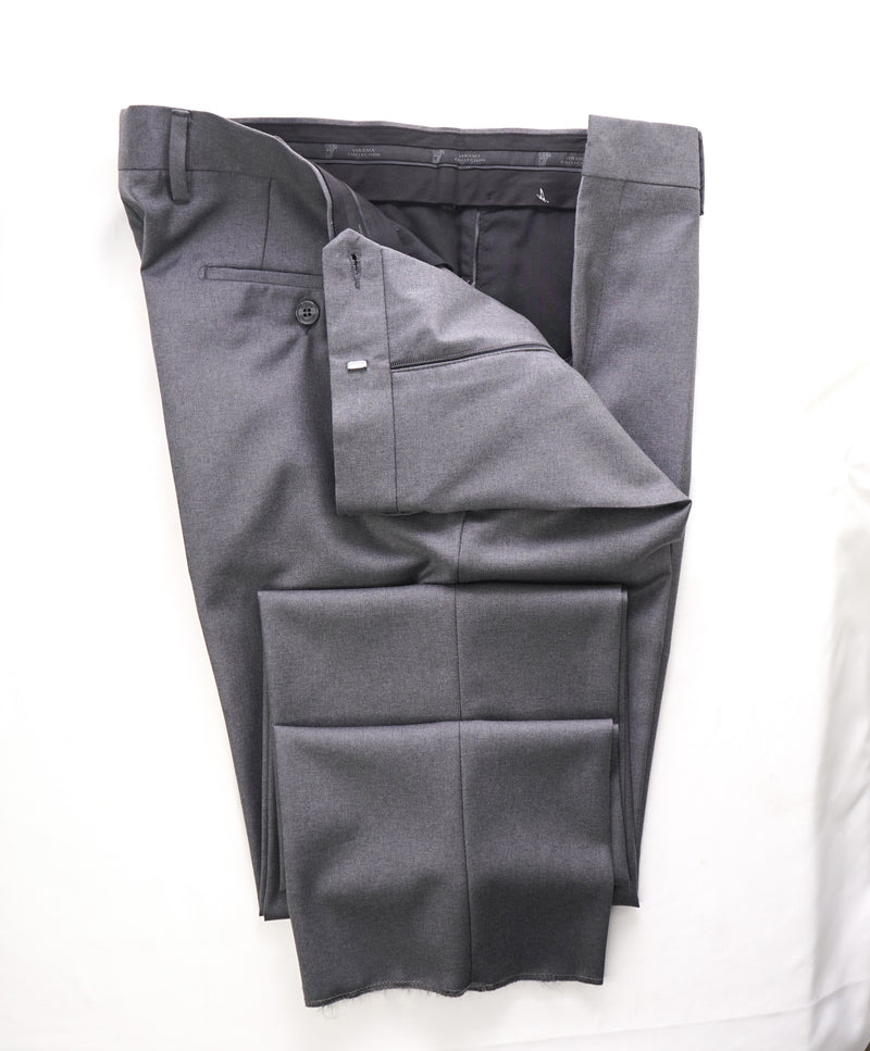 VERSACE COLLECTION - Flat Front Solid Gray *Closet Staple* Dress Pants - 34W