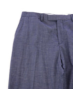 HARDY AMIES - Check Slim Summer Blend Wool/Cotton Flat Front Dress Pants - 34W