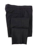 STRELLSON - Slim Black Wool Abstract Check Dot Flat Front Dress Pants - 31W