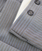 CORNELIANI - "Extra Fine Wool" Blue Rope Stripe Flat Front Dress Pants - 37W