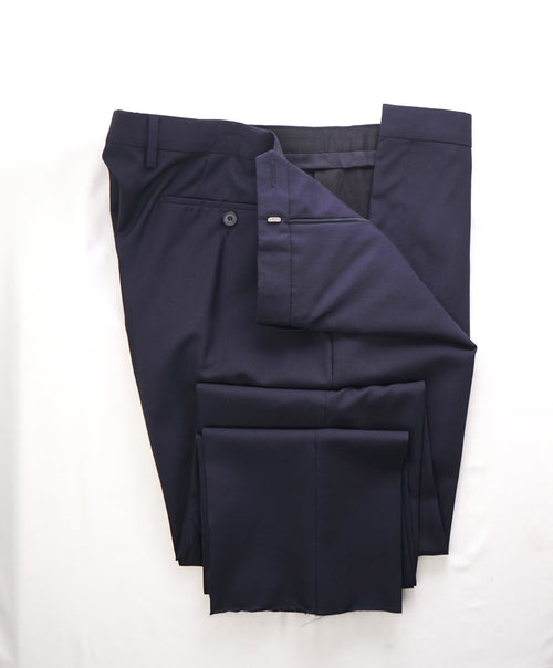 $740 BURBERRY LONDON - Pure Wool ITALY Navy Blue Solid Dress Pants - 38W