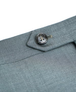CORNELIANI - "Wool & Mohair Blend" Flat Front Mint Green Dress Pants - 40W