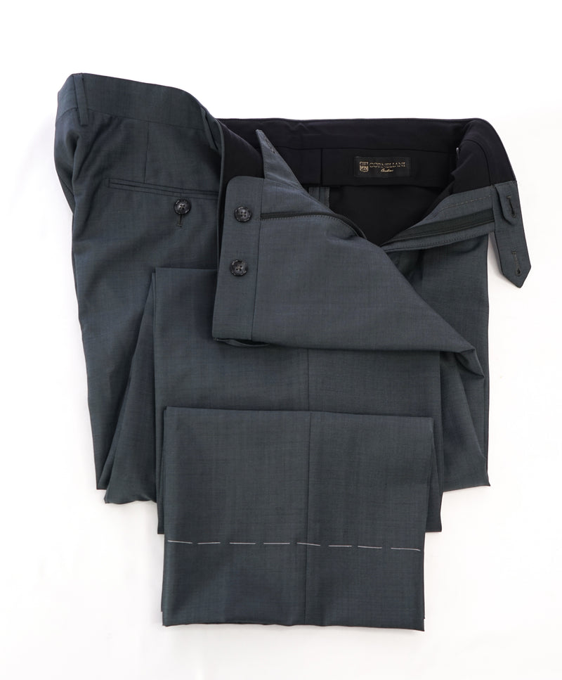 CORNELIANI - "Wool & Mohair Blend" Flat Front Mint Green Dress Pants - 40W