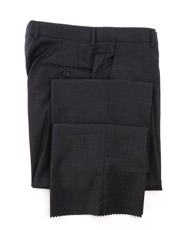 HICKEY FREEMAN -Gray Birdseye Wool Flat Front Dress Pants - 35W