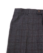 BRUNELLO CUCINELLI - CASHMERE blend Windowpane Orange Check Dress Pants - 39W