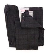 BRUNELLO CUCINELLI - CASHMERE blend Windowpane Orange Check Dress Pants - 39W