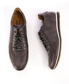 MAGNANNI - Lace Up Gray Patina Leather Sneakers W Rubber Sole - 9