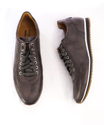 MAGNANNI - Lace Up Gray Patina Leather Sneakers W Rubber Sole - 9