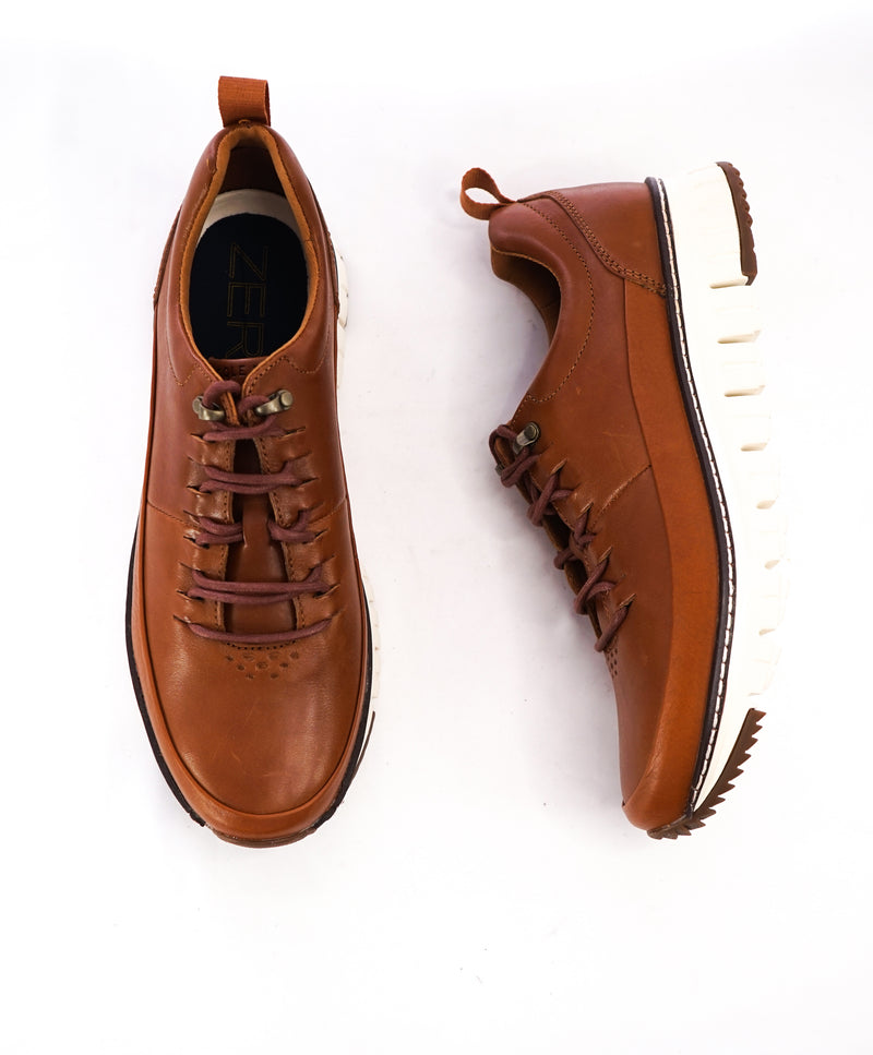 COLE HAAN - Zero Grand Brown Leather Rugged Oxford Sneakers - 9.5