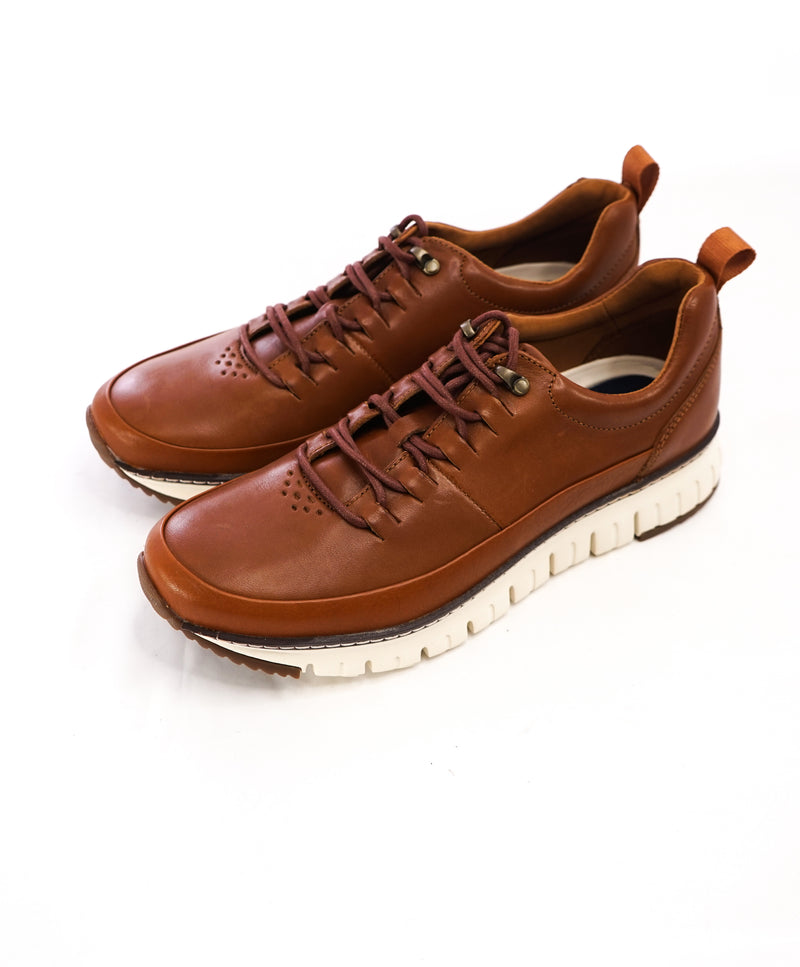 COLE HAAN - Zero Grand Brown Leather Rugged Oxford Sneakers - 9.5