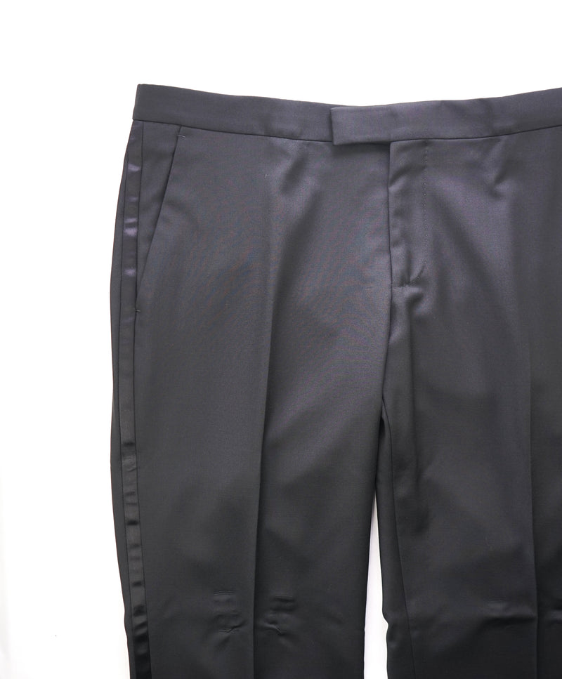 Z ZEGNA - "SLIM" Wool Black Flat Front Tux Dinner Dress Pants - 36W