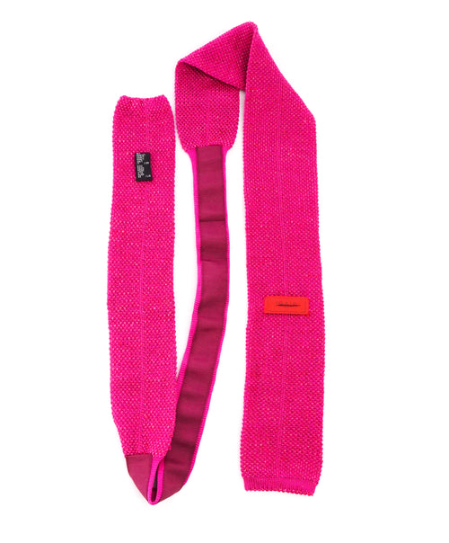 ISAIA - Bold Pink Knit Tie Silk & Linen Tie
