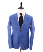 BOGLIOLI - Milano Semi-Lined Deconstructed Blue Textured Cotton Suit- 38R
