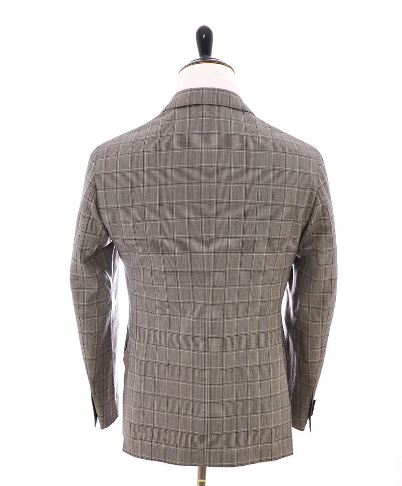 BOGLIOLI - Milano Semi-Lined Deconstructed Wool Gray/Beige Plaid Check Suit - 38R