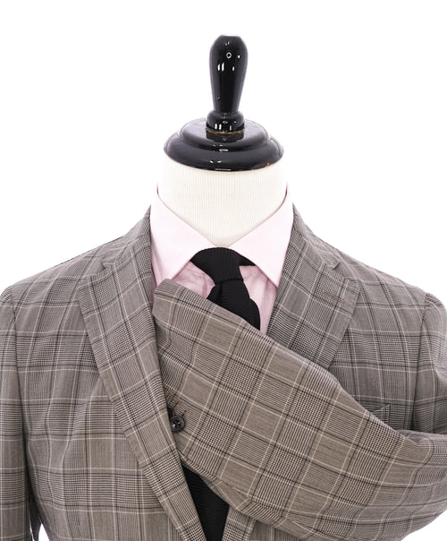 BOGLIOLI - Milano Semi-Lined Deconstructed Wool Gray/Beige Plaid Check Suit - 38R