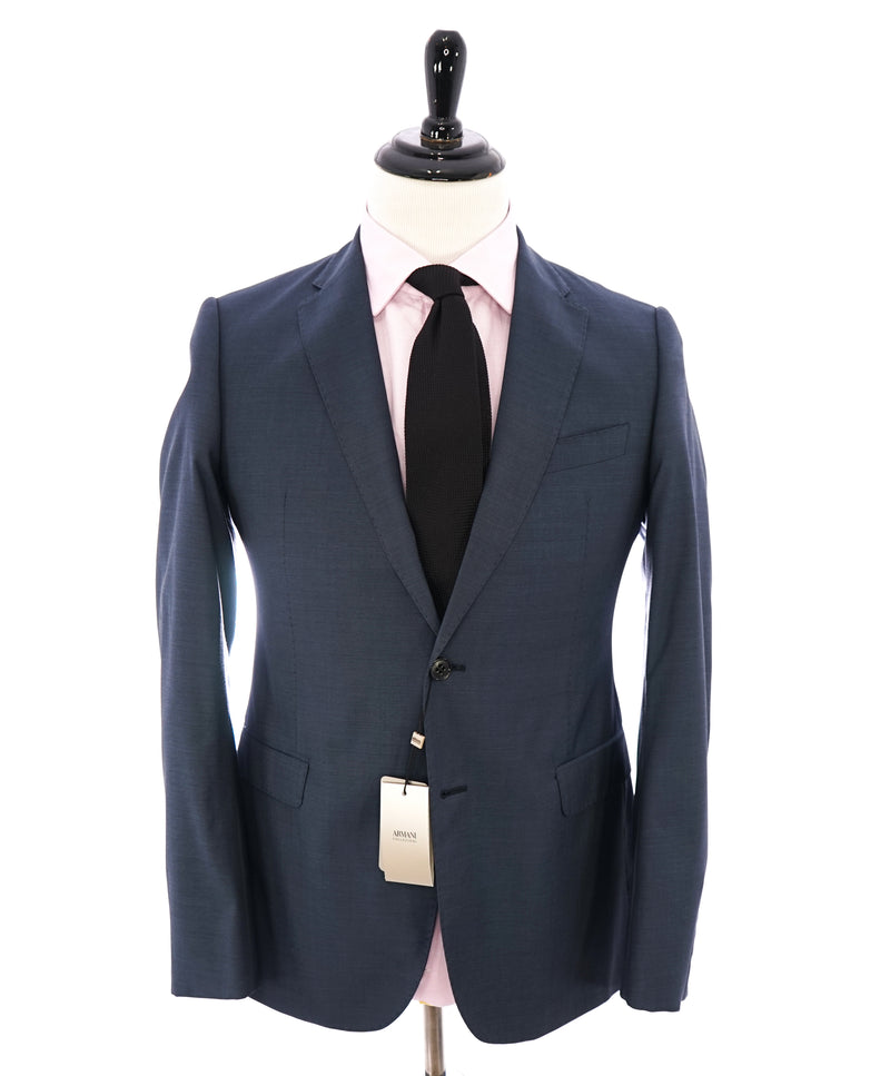 ARMANI COLLEZIONI - "M Line" Slim Modern Pastel Blue Notch Lapel Suit - 38R