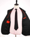 $4,595 ISAIA - "AQUASPIDER" Satin PEAK LAPEL Black Wool Tuxedo - 46R