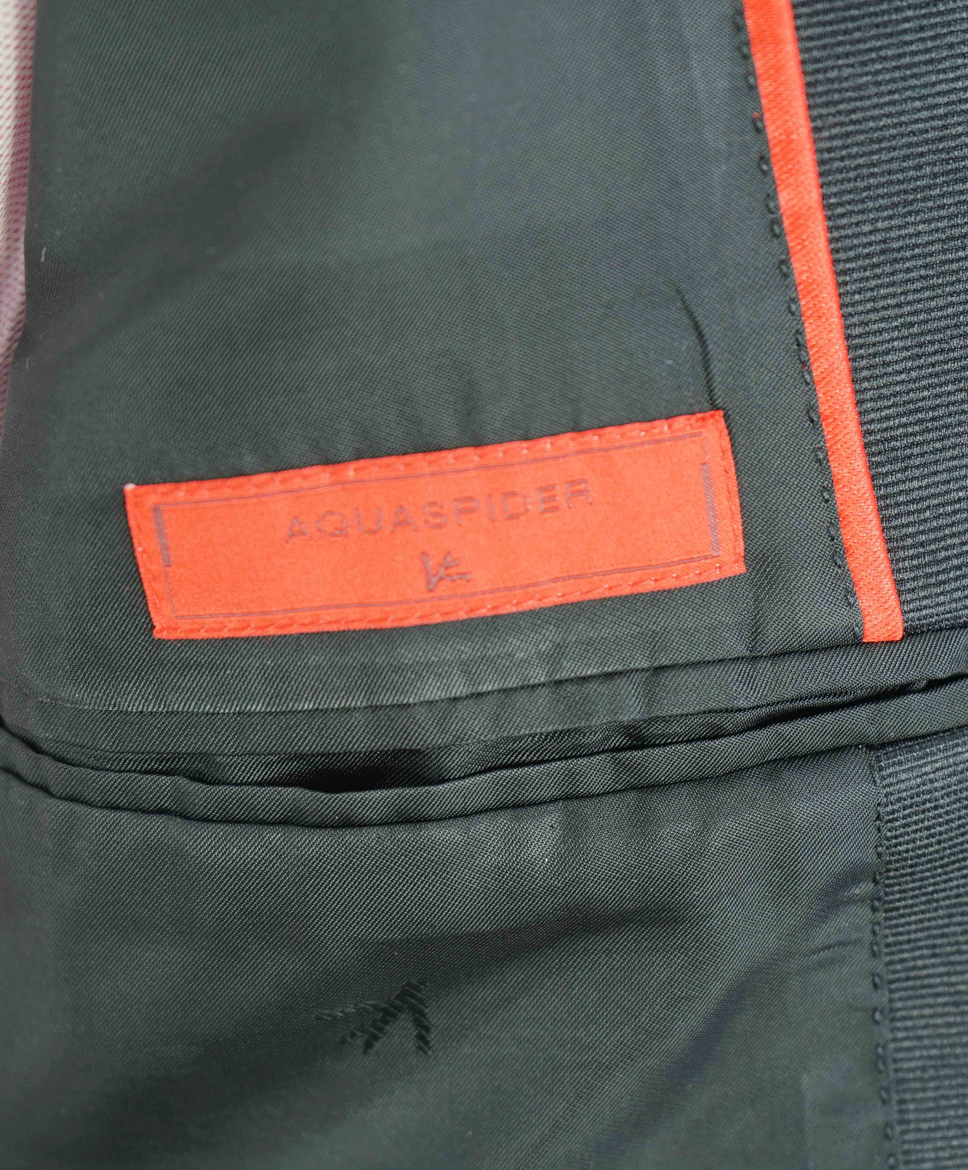 $4,595 ISAIA - "AQUASPIDER" Satin PEAK LAPEL Black Wool Tuxedo - 42R