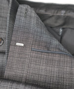 VERSACE COLLECTION - Abstract Check Gray Wool Suit Logo Buttons  - 38R