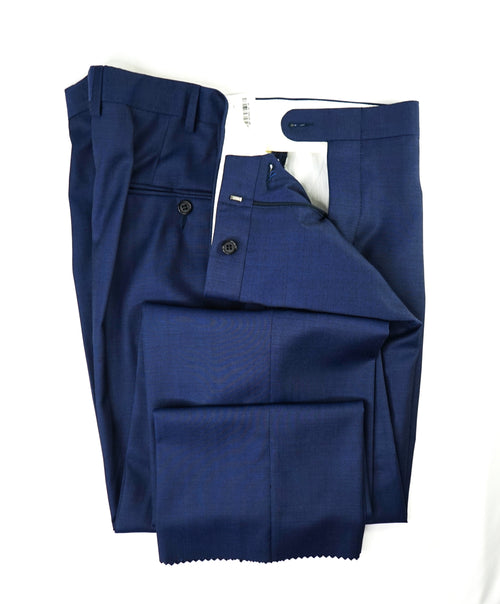 HICKEY FREEMAN -  Bold Blue Wool Flat Front Dress Pants - 38W