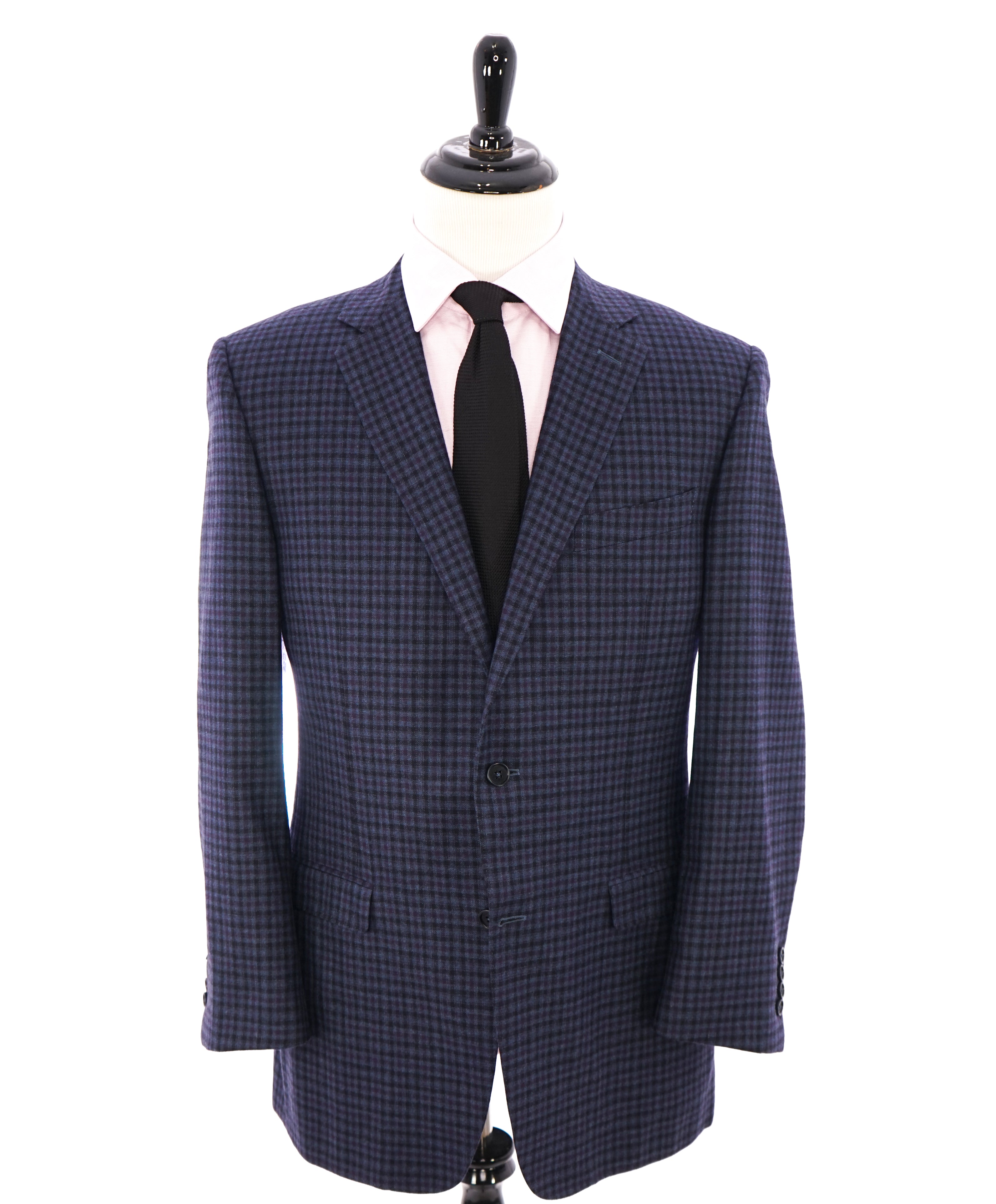 CANALI - Navy & Purple Plaid Check Blazer - 44L