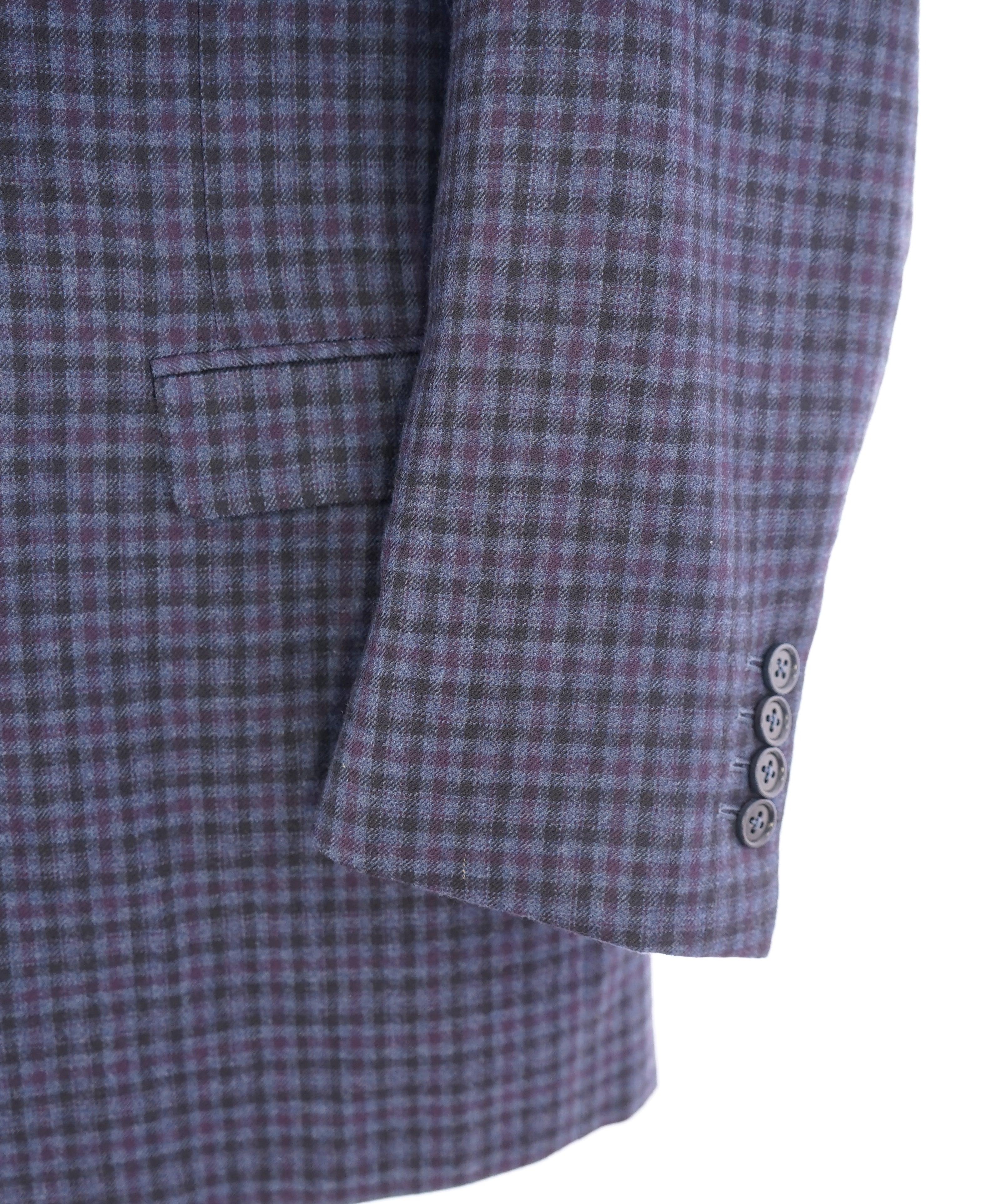 CANALI - Navy & Purple Plaid Check Blazer - 44L
