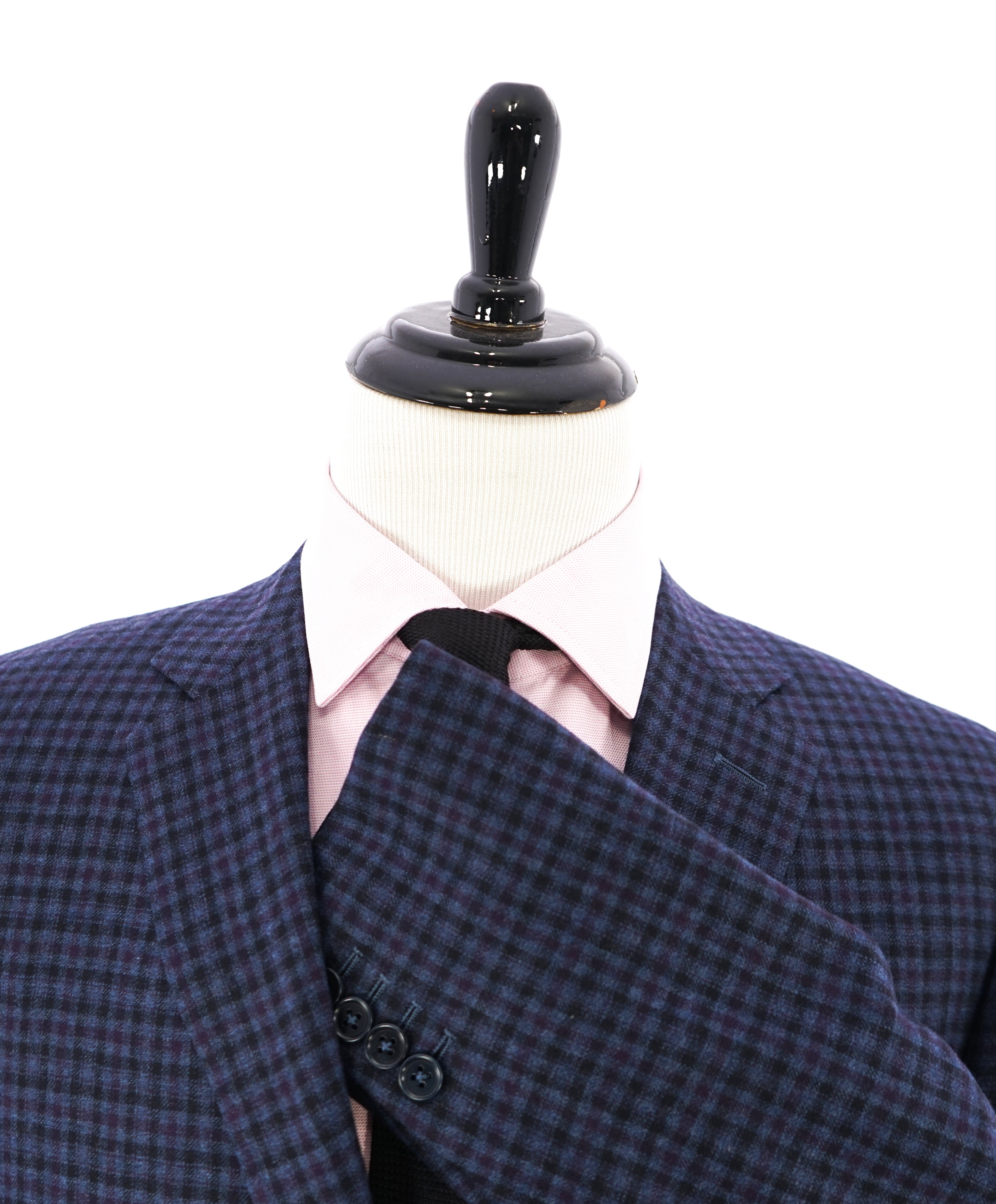 CANALI - Navy & Purple Plaid Check Blazer - 44L