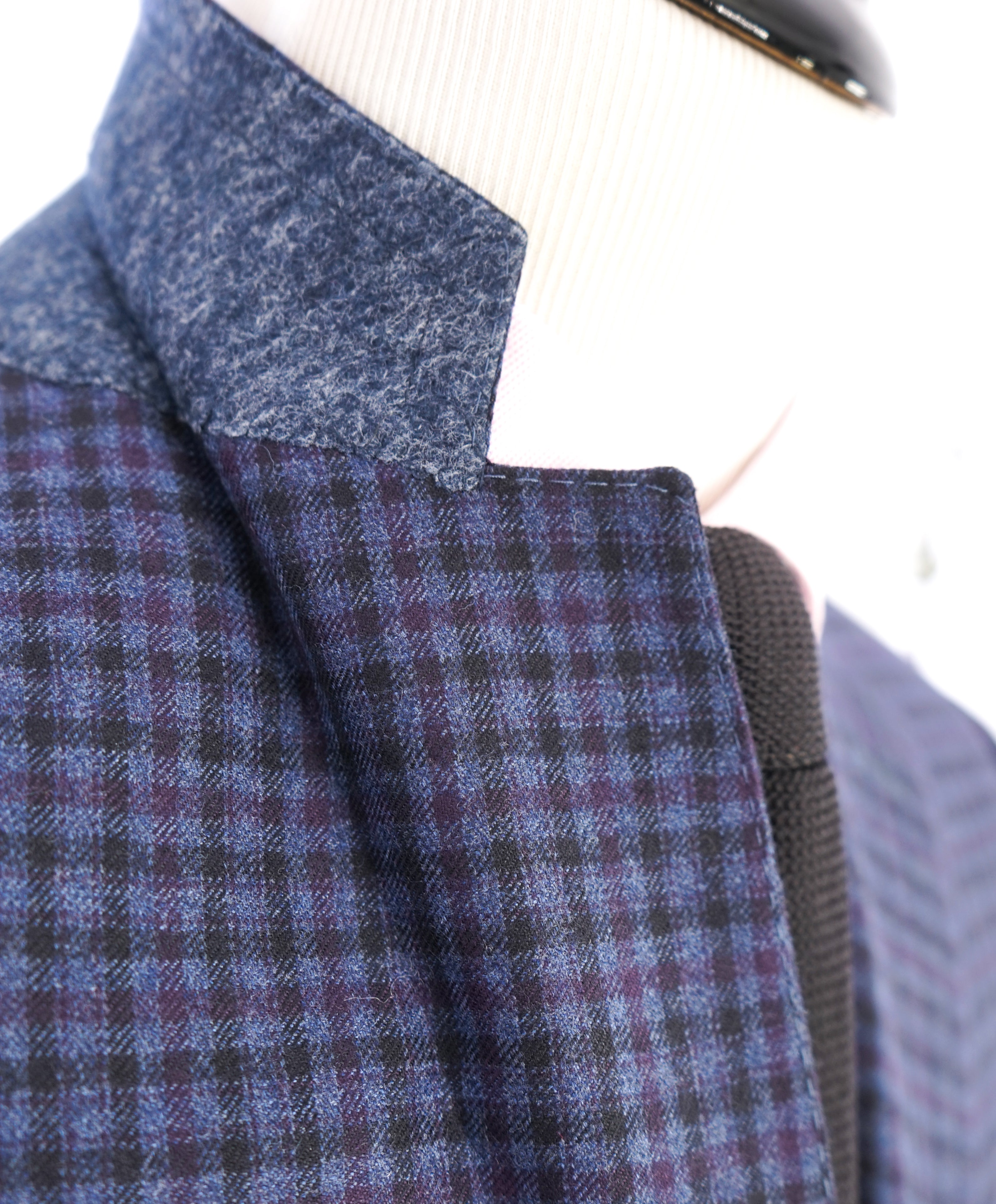 CANALI - Navy & Purple Plaid Check Blazer - 44L