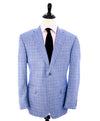 CANALI - Light Blue Wool/Silk/Linen Basket Weave Summer Blazer - 46R