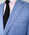 CANALI - Light Blue Wool/Silk/Linen Basket Weave Summer Blazer - 46R