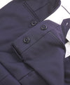 ZANELLA - Solid Navy “DEVON” Wool Flat Front Dress Pants - 30W