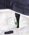 ZANELLA - Solid Navy “DEVON” Wool Flat Front Dress Pants - 30W