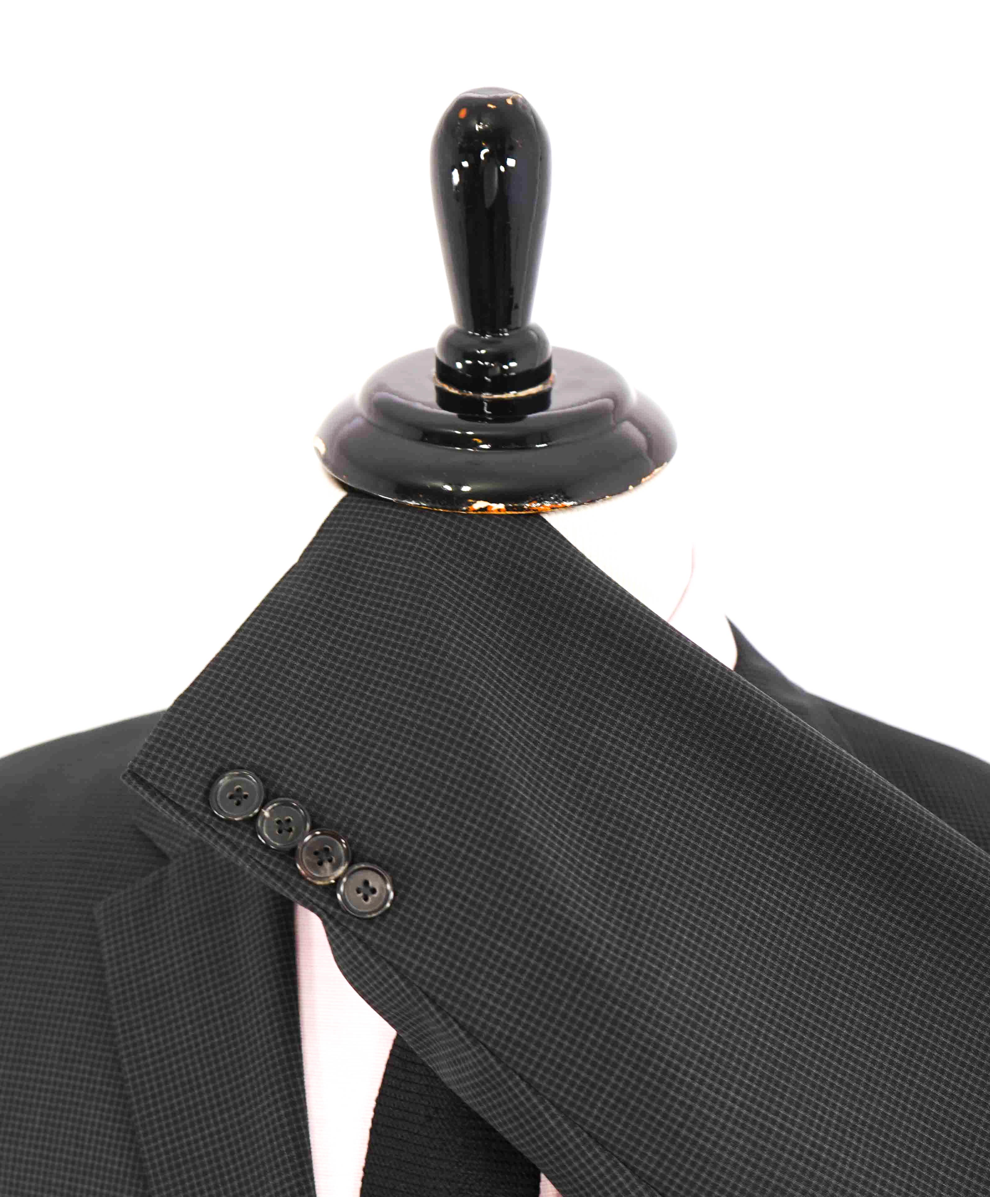 $895 HUGO BOSS - Gray Micro Check Blazer With Notch Lapels - 40R