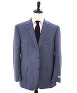 CANALI - Blue Melange Houndstooth Blazer W Bright Buttons - 48R