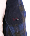 TAGLIATORE - Wide Peak Lapel Brown/Blue Bold Plaid Blazer 5-Button - 38R
