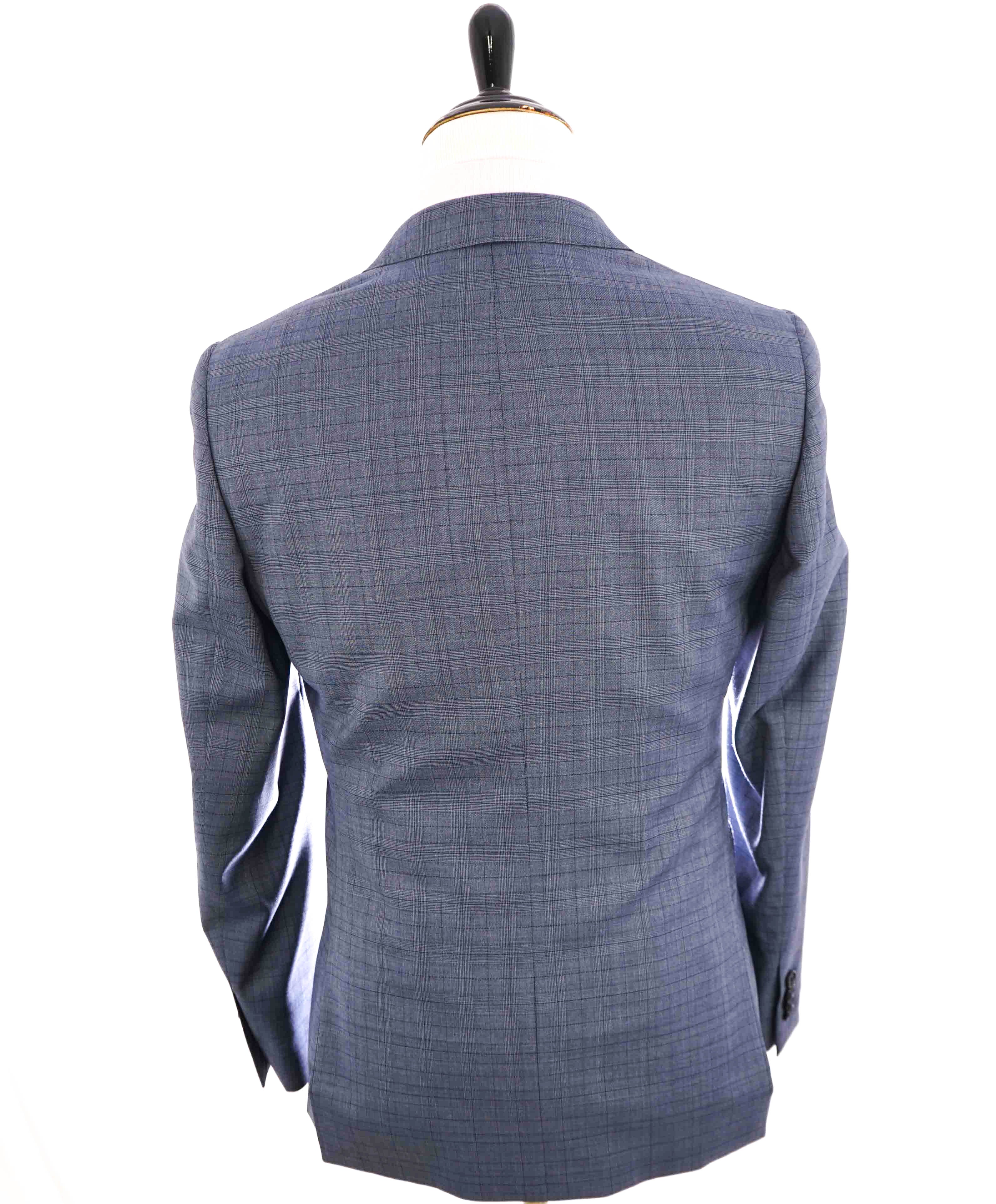 $595 BANANA REPUBLIC - *GUABELLO Fabric* Baby Blue Check Blazer - 40R (50EU)