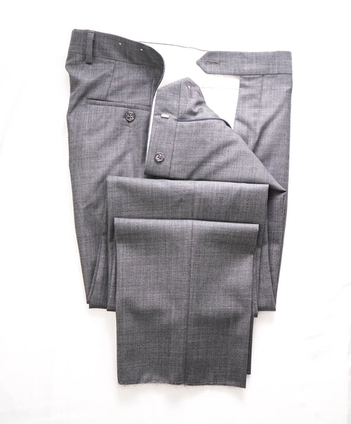 SAMUELSOHN - "Super 120's" Solid Textured Medium Gray Front Pants - 34W