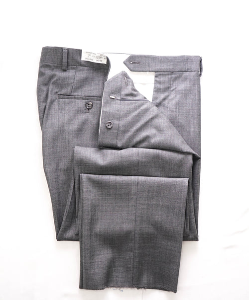 SAMUELSOHN - "Super 120's" Solid Textured Medium Gray Front Pants - 36W