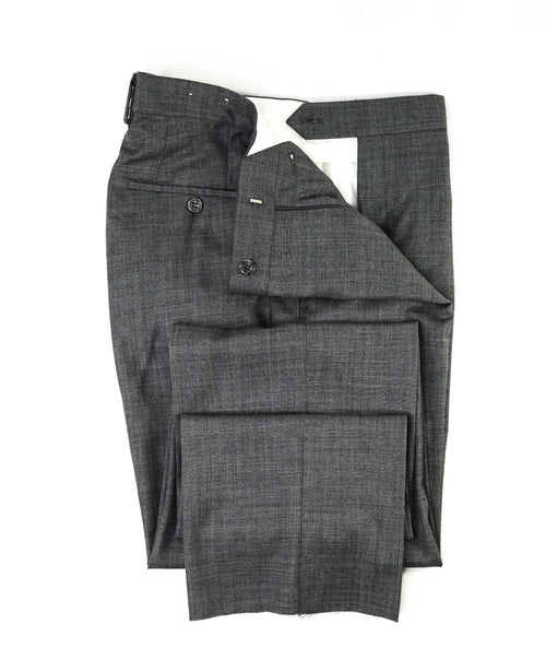 SAMUELSOHN - "Super 120's" Solid Textured Medium Gray Front Pants - 34W