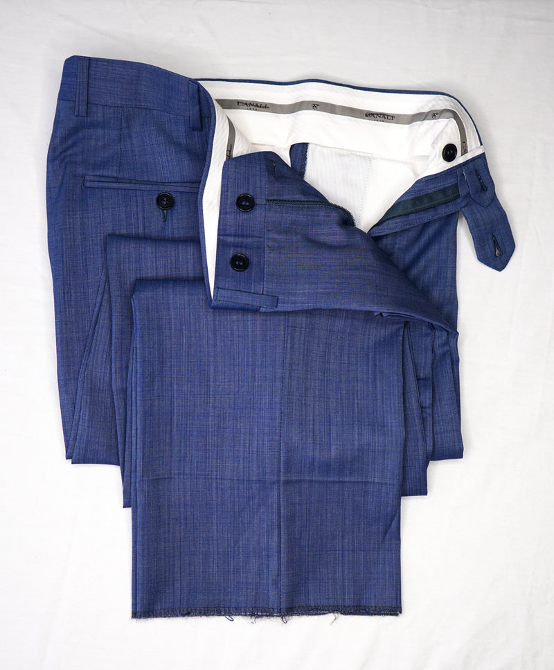 CANALI - Light Blue Notch Lapel Textured "Travel" Summer Suit - 38R