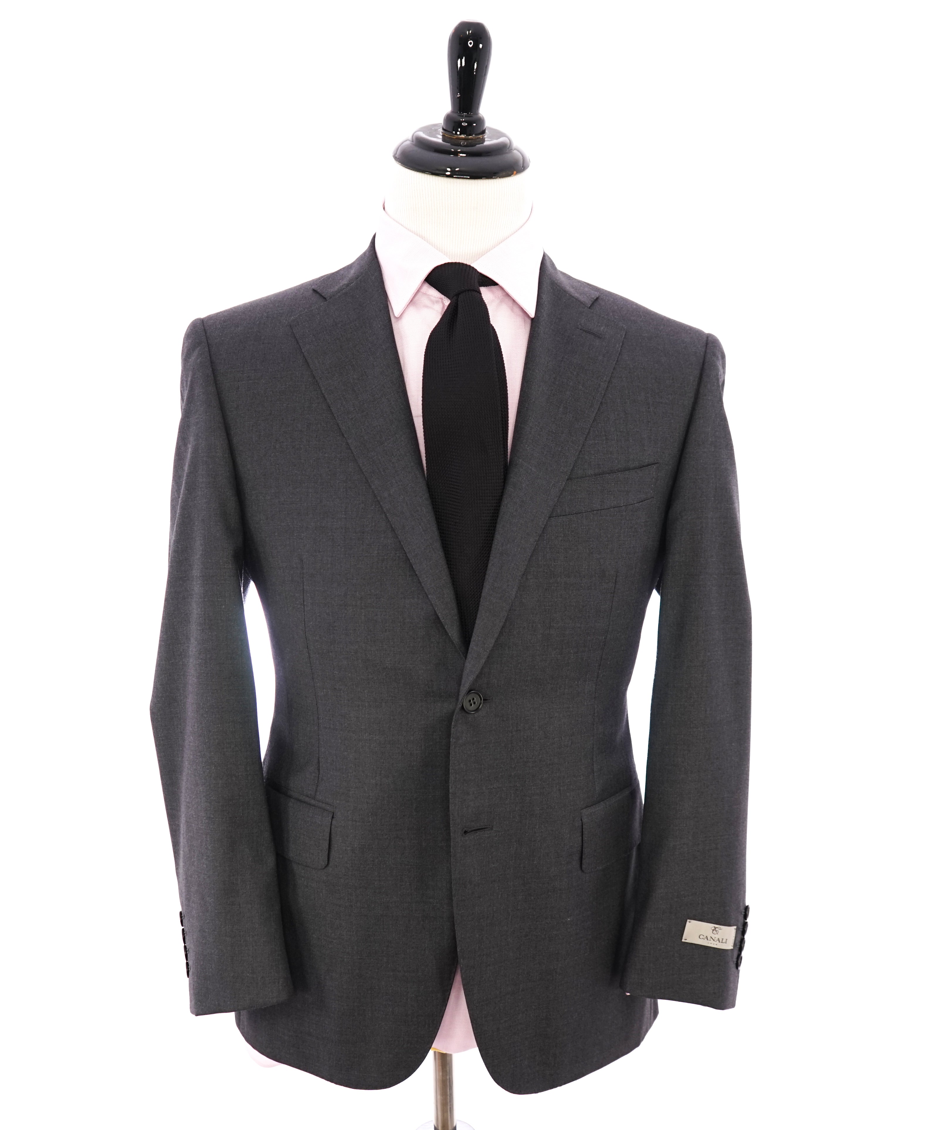CANALI - Gray Charcoal Notch Lapel Iconic Suit - 38S